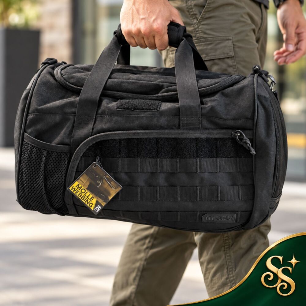 Duffel Bag Highland Tactical Squad 1.0 Black MOLLE Gym Travel HL-SD-82-BK